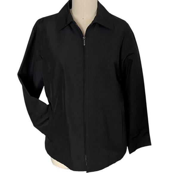 HILLARD & HANSON Black Spring Fall Pockets Full Zip Jacket ~ Women's Size XL - Picture 2 of 5